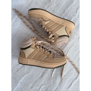Adidas Hoops Mid 3.0 Kids 12K Beige High Top Sneakers
